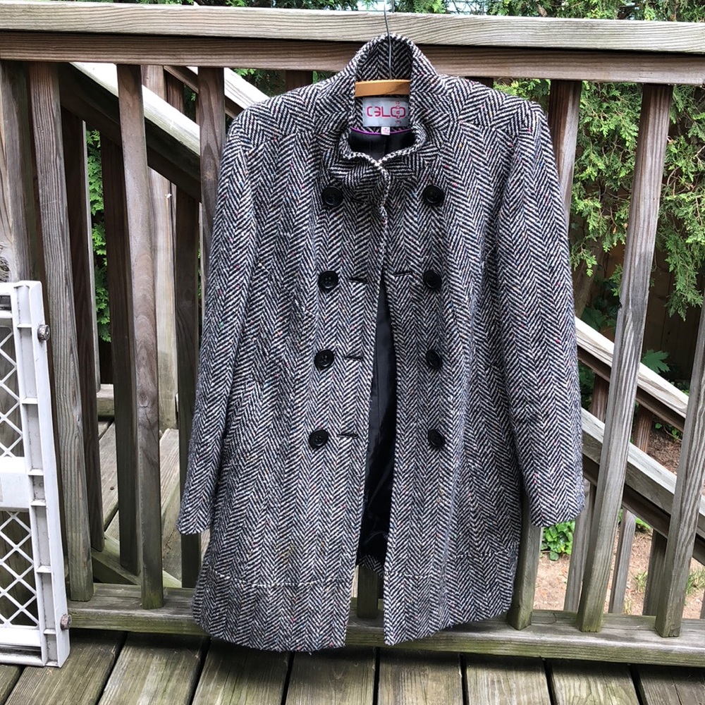 Black, white, funfetti PEACOAT heavy & warm!!